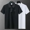 Erkek Polo Gömlek Tasarımcı Polos Gömlekler İçin Moda Odak Nakış Jamboider Jartiyer Küçük Arılar Baskı Desen Giysileri Tee Siyah ve Beyaz Erkek T Shirt#057