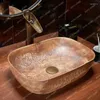 Zlew łazienkowy krany retro art, basen prostokątny ceramiczny wapnia antyczna chińska pranie w stylu