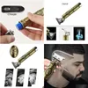 Hair Trimmer Close-Cutting Digital Hair Trimmer Rechargeable Electric Clipper Gold Barbershop Cordless 0Mm T-Blade Baldheaded Outliner Dhblp