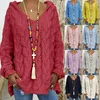 Dames Truien Gebreide Trui 2024 Mode Dames Effen Kleur Oversize Truien Boho Stijl Capuchon Losse Vrouwelijke Blouses Street chic