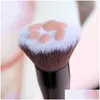 Pincéis de maquiagem Cat Garra Forma Cute Foundation Brush Man-Made Fiber Hair Birch Handle Face Makeup Brushes Pop Lovely Make Up Beauty Too Dhwe5