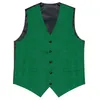 Gilet verde solido in raso per uomo Abito in seta Papillon pregiato Set da sposa Business Smoking formale senza maniche Gilet maschile Blazer 240228