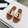 Ontwerper platte dia's Raffia sandalen verfraaid enkelbandje open teen Womens luxe vakantie flats gladiator sandaal outdoor strandsandalen maat 35-42