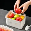 Opslagflessen Aanrecht Oplossing Capaciteit Verdeeld Dienblad Met Dekselhandvat Food Grade Bpa-vrije Koelkast Organizer Box Container