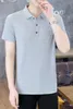 Herren Polos Poloshirt Kurzarm T-Shirt Sommer dünner Stil auf Kleidung Tide Marke Casual Loose Revers Halbe Eisseide