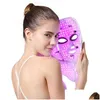 Andra hälsoskönhetsartiklar 7 Färg LED -ljusterapi Face Beauty Hine Facial Neck Mask med MicLogurrent för hudblekningsanordningen Re DHDJK