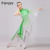 Stage Wear Costume de danse classique Adulte Femme Fan Umbrella Performance Vêtements Costumes ethniques