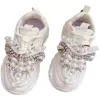 في الهواء الطلق الأطفال الرياضة الأحذية الرياضية Baby Girls Rhinestone Brand Shoes Kids chunky Sneakers Boys Pearl Sport Sneakers Trainers New For Autumn