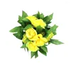 Decorative Flowers 24M Rose Hanging Vines Artificial Flower Bush Wedding Decoration Supplies (Yellow)