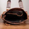Sırt çantası erkekleri orijinal deri retro tasarımcı iş ev çantası gündelik 12 "dizüstü bilgisayar çantası tote ataşe messenger çanta portföyü b259