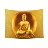 Tapestries Golden Meditative Buddha Hippie Tapestry For Living Room Dorm Decoration Buddhism Meditation Spiritual Home Decor