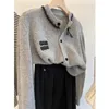 Kvinnors stickor Koreanska vintage Diamond Beading Wool Sticked Cardigan tröja för kvinnor 2024 Spring Plaid Lazy Style Jacket x688