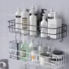 Półki do przechowywania w kuchni Półki łazienkowe Żelazny nie przepuszczalny montaż ścienny narożny stojak na prysznic uchwyt do makijażu toalety do szamponu