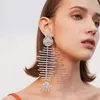 Boucles d'oreilles de luxe en strass Ultra Flash, squelette pour dames, personnalité tendance, cristal scintillant, bijoux fins, vente en gros, 2024