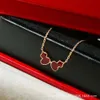 Designer Qeelin Bijoux Haute Version Double Gourd Fritillaria Collier Agate Rouge Jade Moelle 18k Style Chinois Femmes Lumière Collier De Luxe Chaîne Nouveau Pendentif