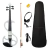 Violin 23inch Full 4/4Size Electric Violin Set with w/Bow Solid Hard Case Maple Headphones Wood Instrument Body for Beginners Performer