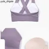 Lu Lu Yoga Outfit Sexy Panty Crop Top Sport Align Citroenen Bh Voor Vrouwen Gym Bralette Korset Haut Femme Zomer Push Up Cross Mooi Terug Om Te Verzamelen Fitness