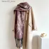 Scarves Abstract floral tassel blanket with thick Pashmina design for winter warmth shawl bag cashmere scarf womens neckline long raincoat Stoles 2023 Q240228