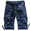 Männer Shorts 2024 Sommer Casual Lose Camouflage Cargo Männer Multi-Pocket Baumwolle Straße Militär Knielangen Strand