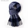 Halsdukar HomeProduct Centerwool Scarvesmens Winter Warm Neck ScarvesClassic Business Designer Scarves Q240228