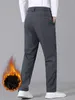 Men's Pants Waterproof Straight Casual Male Trousers Plus Size 8XL 2024 Winter Thick Warm Fleece Lined Stretch