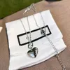 T GG Collana con ciondolo cuore di marca popolare Collane di design di lusso Moda placcato oro 18 carati Placcato argento a catena lunga Accessori squisiti di fascia alta Regalo X434