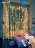 Ghirlanda per tende a LED 3M sulla finestra Luci a stringa USB Fata Festoon Telecomando Decorazioni natalizie di Capodanno per la stanza di casa8705133