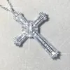 Original Exquisite Bible Jesus Cross Pendant Necklace Women Men Luxury fine Jewelry Crucifix Charm Simulated Diamond289O