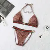 Bikini designer g lyxmode för kvinnor kvinnors badkläder sexig bikini baddräkt för super liten bröst triangel vår baddräkt