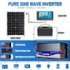 Panel 5000W 12V 24V to 110V 60hz Pure Sine Wave Inverter Solar Energy Power Generator Systems Kit Complete Accessories LCD