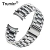 Premium Stainless Steel Watchband For Samsung Galaxy Watch 46mm Sm-r800 Sports Band Curved End Strap Wrist Bracelet Silver Black Y204Z