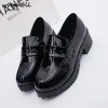 shoes Femmes fille uniforme chaussures Uwabaki japonais JK bout rond femmes filles écolières Lolita noir marron Cosplay chaussures semelle en caoutchouc