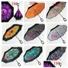 Umbrellas Reverse Windproof Layer Inverted Umbrella Inside Out Stand Sea Tt0123 Drop Delivery Home Garden Household Sundries Dhe7L