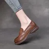 Chaussures décontractées mocassins en cuir de vachette Vintage pompes de conduite pour hommes travail