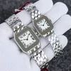 Lady AAA Rectangular Quartz titta på rostfritt stål glidande spänne kvinnors guldklockor lysande dykning titta på Montre de luxe designer armbandsur dhgates xb017 b4