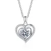 Moissanite Heart Shape Necklace Custom Diamond Sterling Silver Necklace Dainty Gift Pendant Halsband för kvinnor