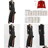 Kadınlar Suits Blazers Womens Suits Siyah Gece Altın Çifte Breasted Ladies Uzun Ceket Takım Prom Konuk Resmi Terazi Blaz DHBE8