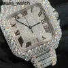 Diamanter tittar på VVS Carters Moissanite Iced Out Wristwatch Pass Test ETA Luxury Sapphire Watches Rose Gold Silver Automatic Iced Out Watches