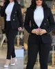 2 pçs conjunto de calças femininas conjuntos de escritório de negócios para senhoras roupas elegantes lapela gola moda blazer terno jaqueta e calças sets240228