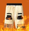 Pantalons pour hommes Mens hiver graphène stockage thermique pantalons de survêtement chauds polaire épais joggers homme pantalon résistant au froid grande taille M-6XL