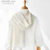 Scarves White wool scarf womens winter knitted scarf adult thin and short scarf solid color Q240228