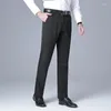 Costumes pour Hommes Basique Pantalon Droit Ample Automne Hiver Épais Affaires Vêtements De Sport Mode Fermeture Éclair Couleur Unie Pantalon De Costume Tout-Match