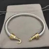 DY diamond bracelet cable bracelets DY pulsera luxury jewelry for women men silver gold Pearl head X shaped cuff Bracelet fahion jewelrys for christmas gift 5MM