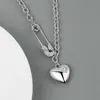Halsketten Sterling Silber Halskette Frauen Clip Herzform O Chocker Chirstamas Trendy Fine Jelwery 240228