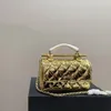 Borsa di design Borsa dioee Borsa a stella di lusso cc Borsa a doppia catena in pelle a specchio Borsa a tracolla di lusso Zaino cc Borsa a tracolla a catena a stella 24C con pochette oro e argento