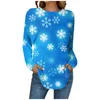 T-shirt da donna Albero di Natale Pupazzo di neve Stampa 3D T-shirt a maniche lunghe da donna Oversize Streetwear Donna Tunica Tees Tops Abbigliamento
