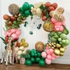 Nouveau Nouveau 20 pièces vert or blanc Latex confettis ballons Jungle Safari Animal bébé douche anniversaire fête de mariage décorations Globos