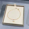 Saia em forma de leque tornozeleira pulseira designer para mulher pulseira banhado a ouro 18K da mais alta qualidade diamante cristal moda tamanho europeu jóias com caixa 042