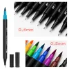 Markers 100 Color Watercolor Markers for Drawing Painting Set Professional Water Coloring Brush Pen Set Dual Tip for School