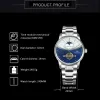 Skarpetki doceniające męskie zegarki najlepsze marka 2021 Automatyczny zegarek mechaniczny Mężczyzn Faza Tourbillon Moon Faza Pasku ze stali nierdzewnej klasyka